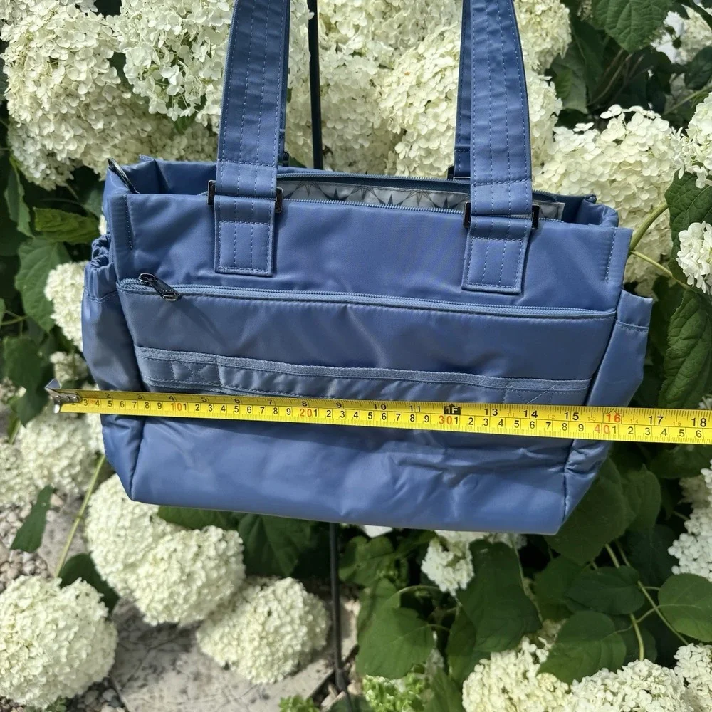NWT LUG Dilly Dally Convertible Blue Quilted Tote Travel Bag/Purse ~ Crossbody